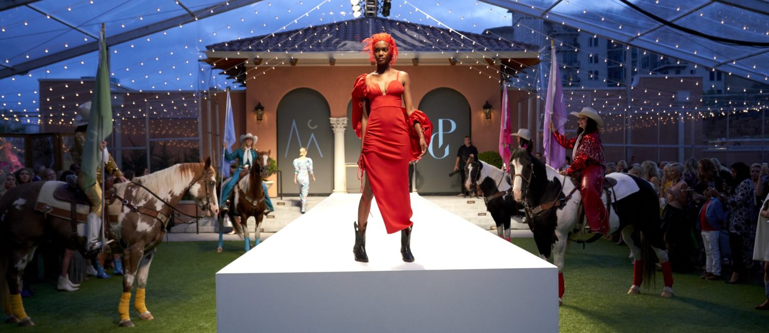 Miron Crosby x Prabal Gurung on the runway at The Mansion (Photo by Cooper Neill/Getty Images; Bruno/Snap the Picture)