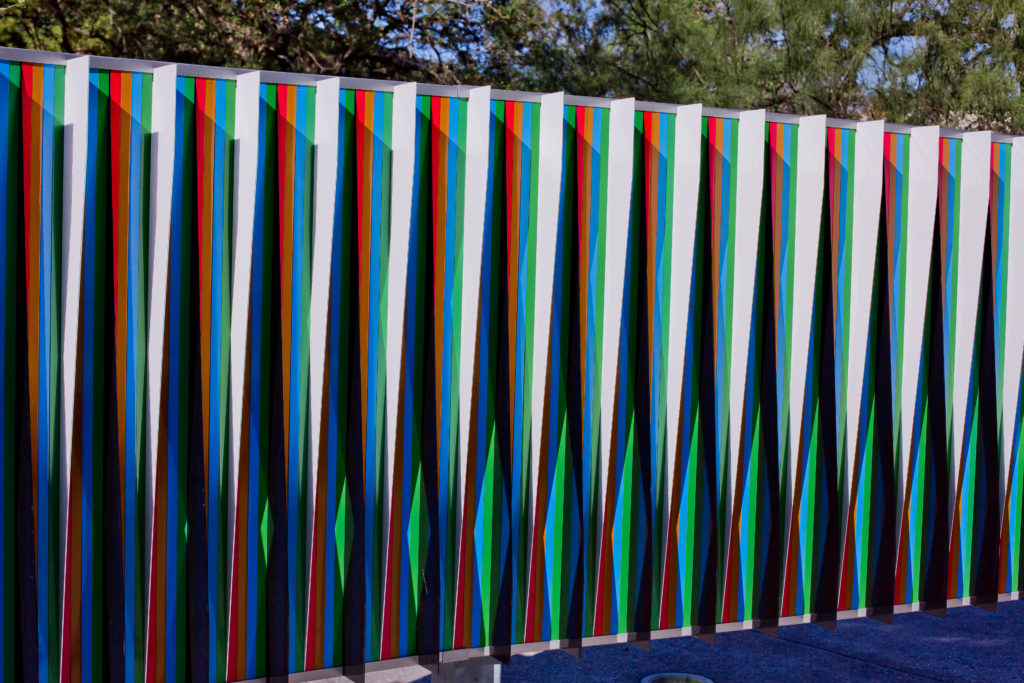 Carlos Cruz-Diez’s “Double Physichromie,” 2009, at the University of Houston