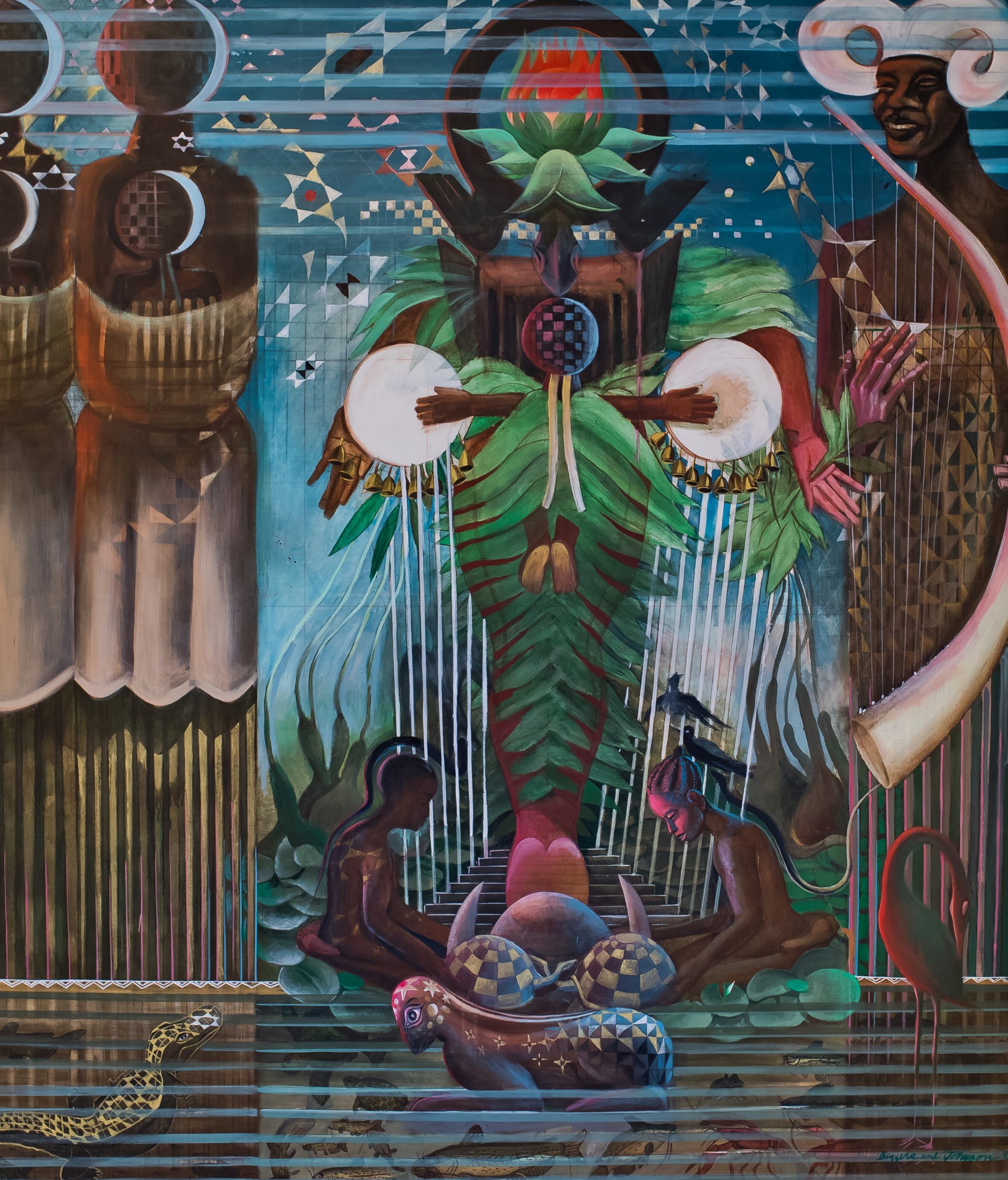 John Biggers’ “Salt Marsh,” 1997, at the University of Houston-Downtown