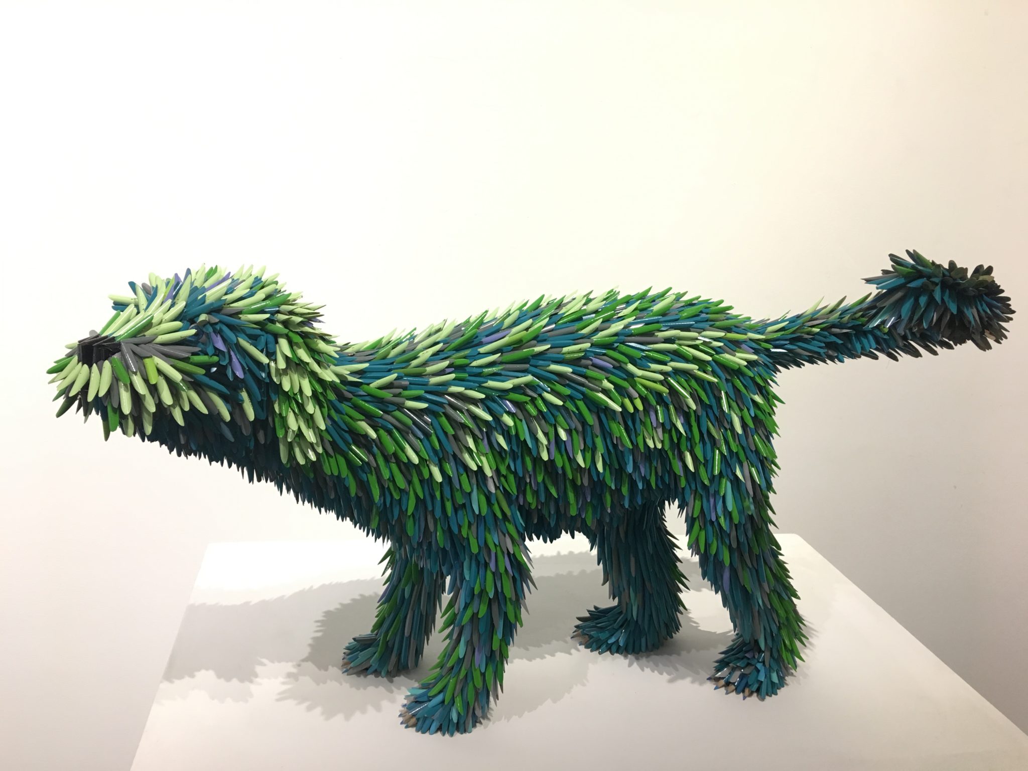 Federico Uribe’s “Blue Pencil Dog,” 2019, at Adelson Galleries