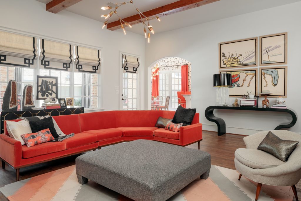 The living room is expansive. 