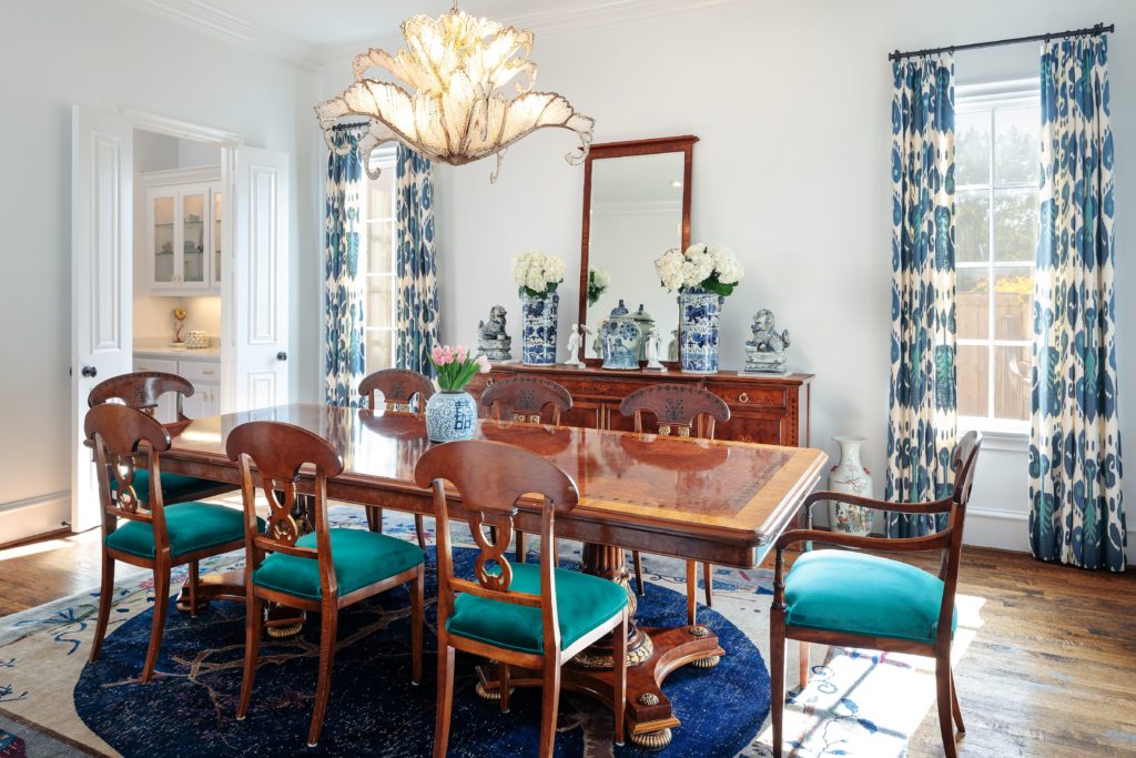 The dining room is the perfect place for you to add your own pop of color. 