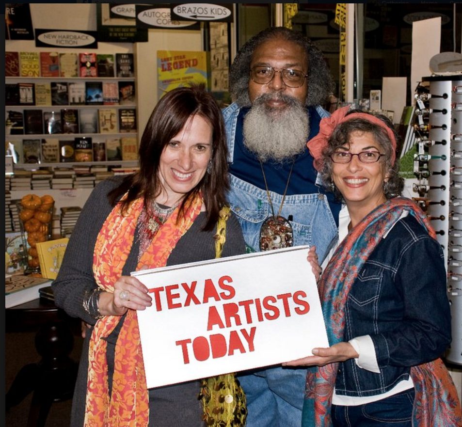 "Bert" explores the fascinating life of late Houston artist Bert Long. Here, Long is pictured with PaperCity arts editor Catherine D. Anspon and Melissa Noble at a Brazos Bookstore book signing, circa 2010.
