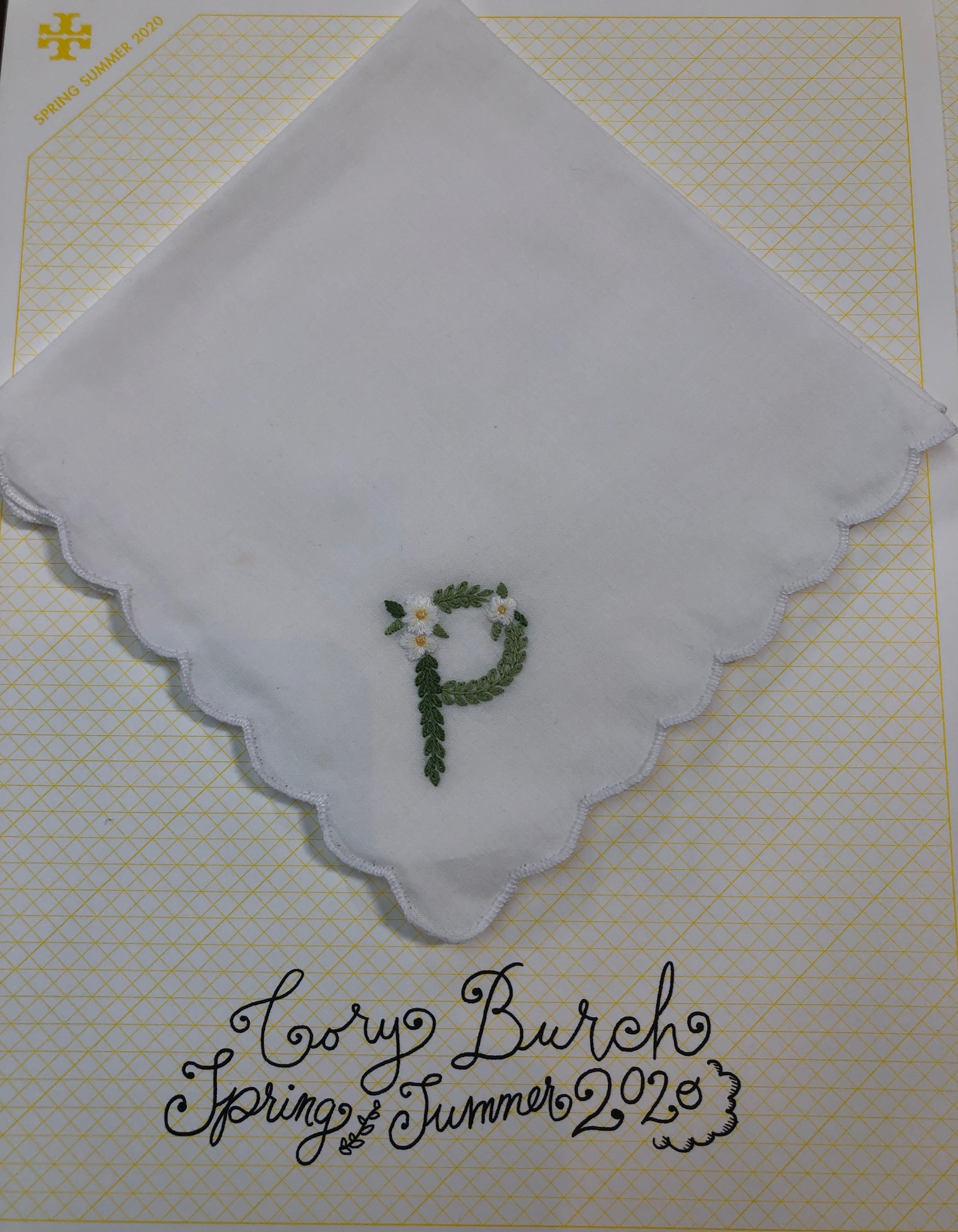 Tory Burch embroidered handkerchiefs at New York Fashion Week