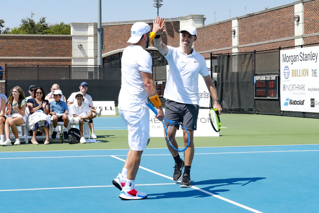 J.J. Barea and Steve Nash played doubles in an exhibition match.  (Photo by Brandon Colston Photography)