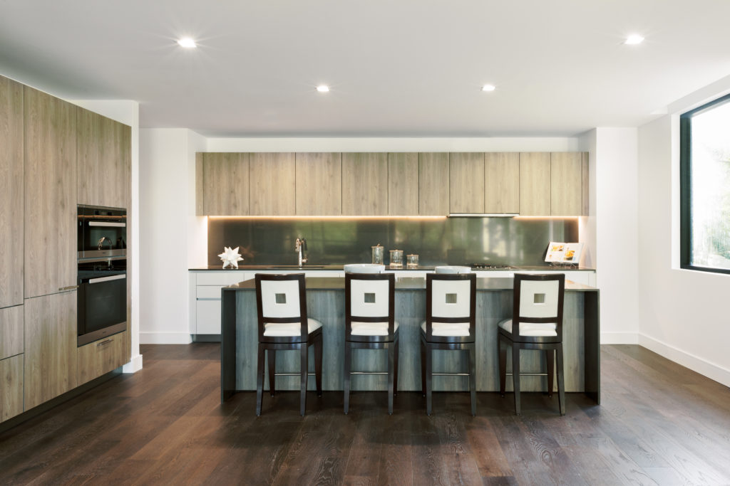 The Mondrian's cabinets and appliances are the equal of what you find at River Oaks' top homes.  (Photo by Divya Pande)