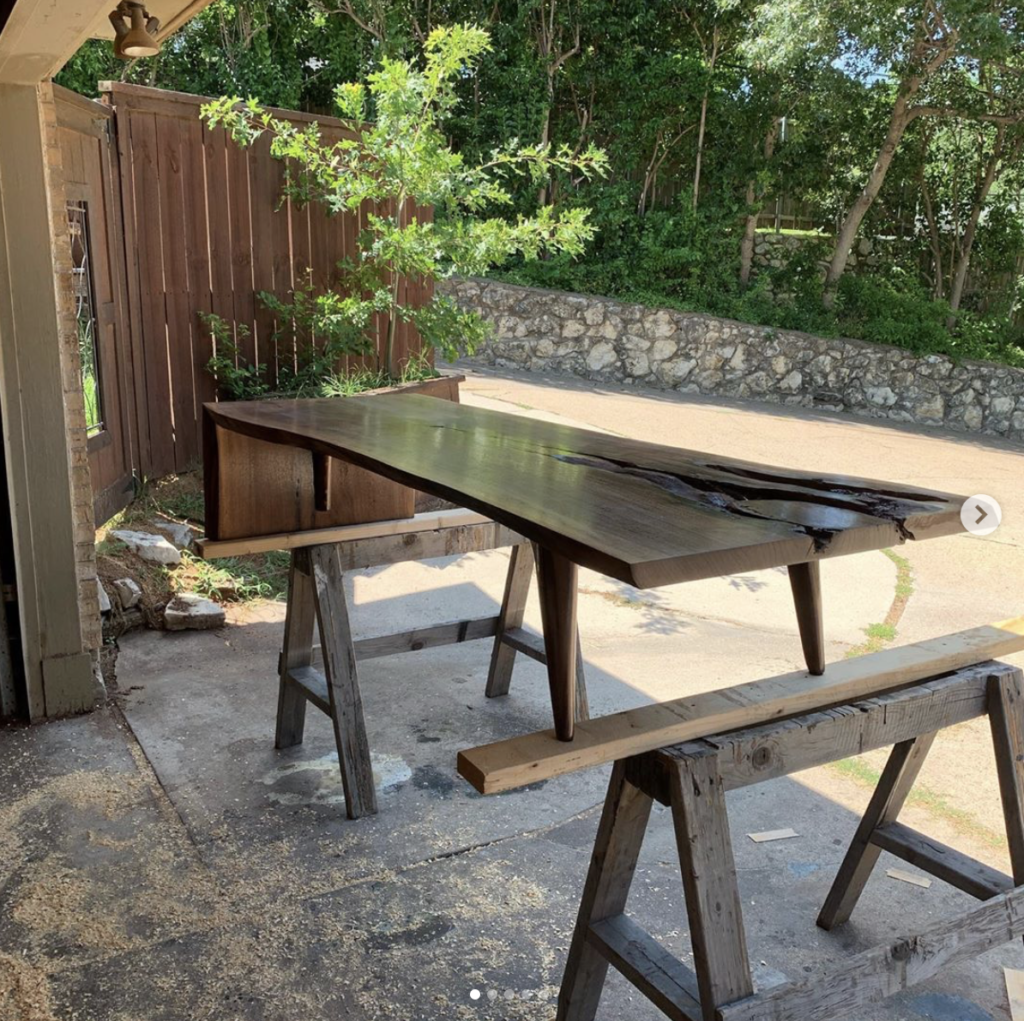 Andrew Bradfield creates impressive tables and many other things out of wood.