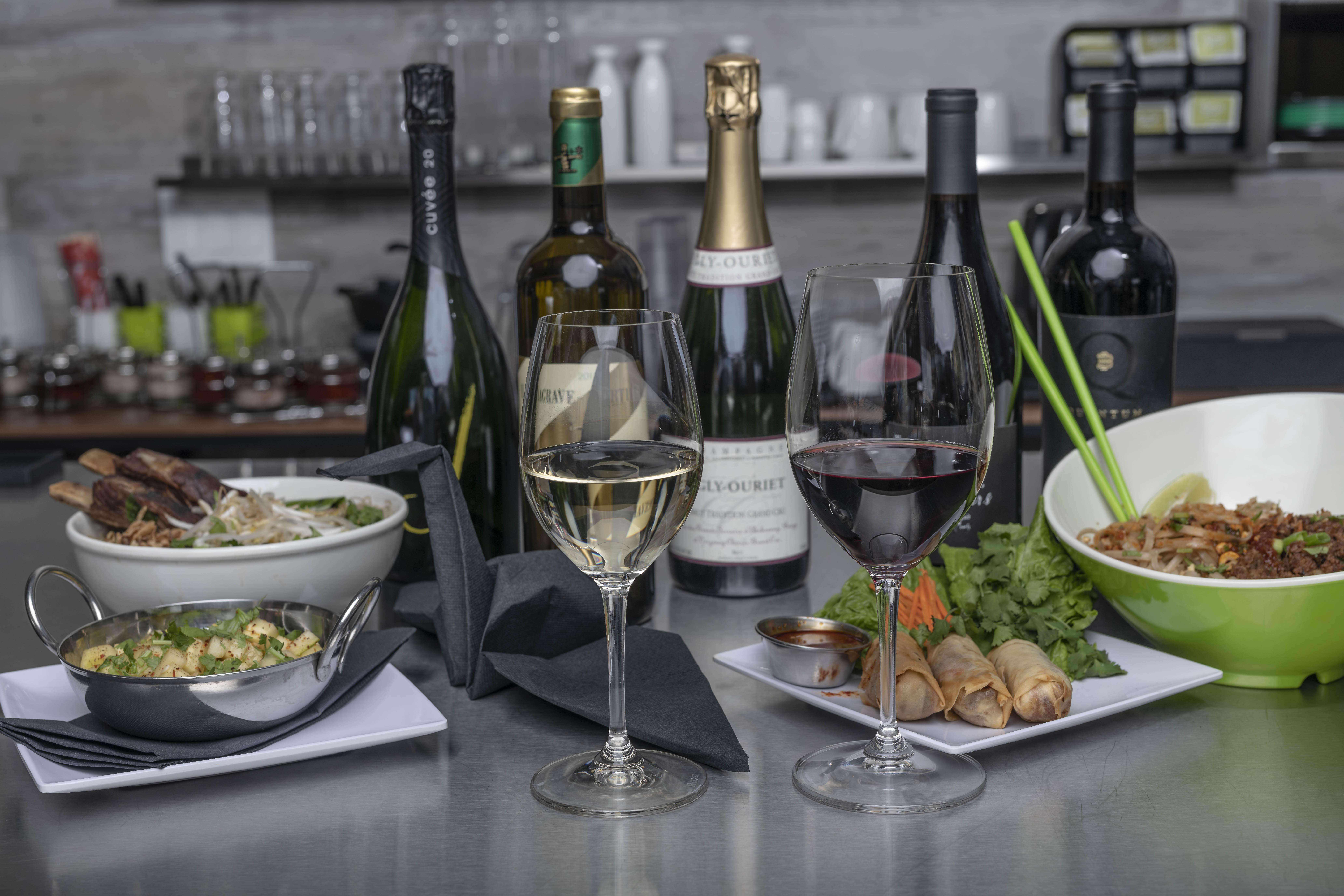 Wine selection at Sing restaurant