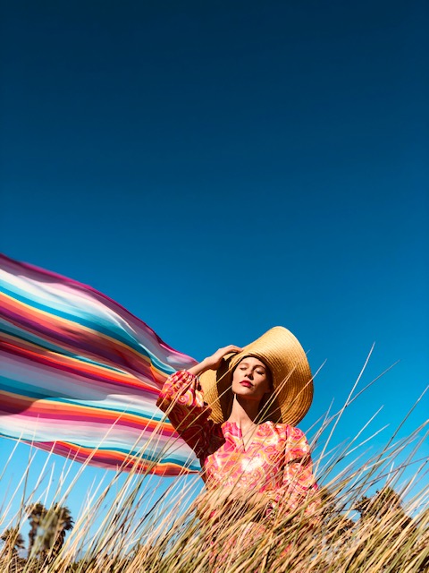 “Breezy beach days inspired by the fantasy of Suzy in Fellini’s 'Juliet of the Spirits’" — Trina Turk (Photo by Wadley)