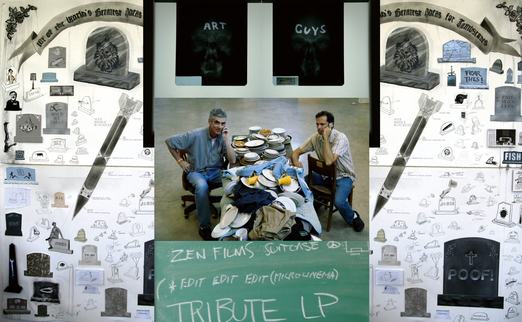 Michael Galbreth and Jack Massing as they appeared in the 2010 survey “Texas Artist Today.” (Photo by Sueraya Shaheen, collage by Tatiana Massey)