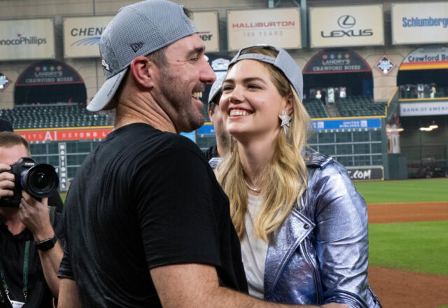 Justin Verlander and Kate Upton know how to make hats look good. (Photo by F. Carter Smith)