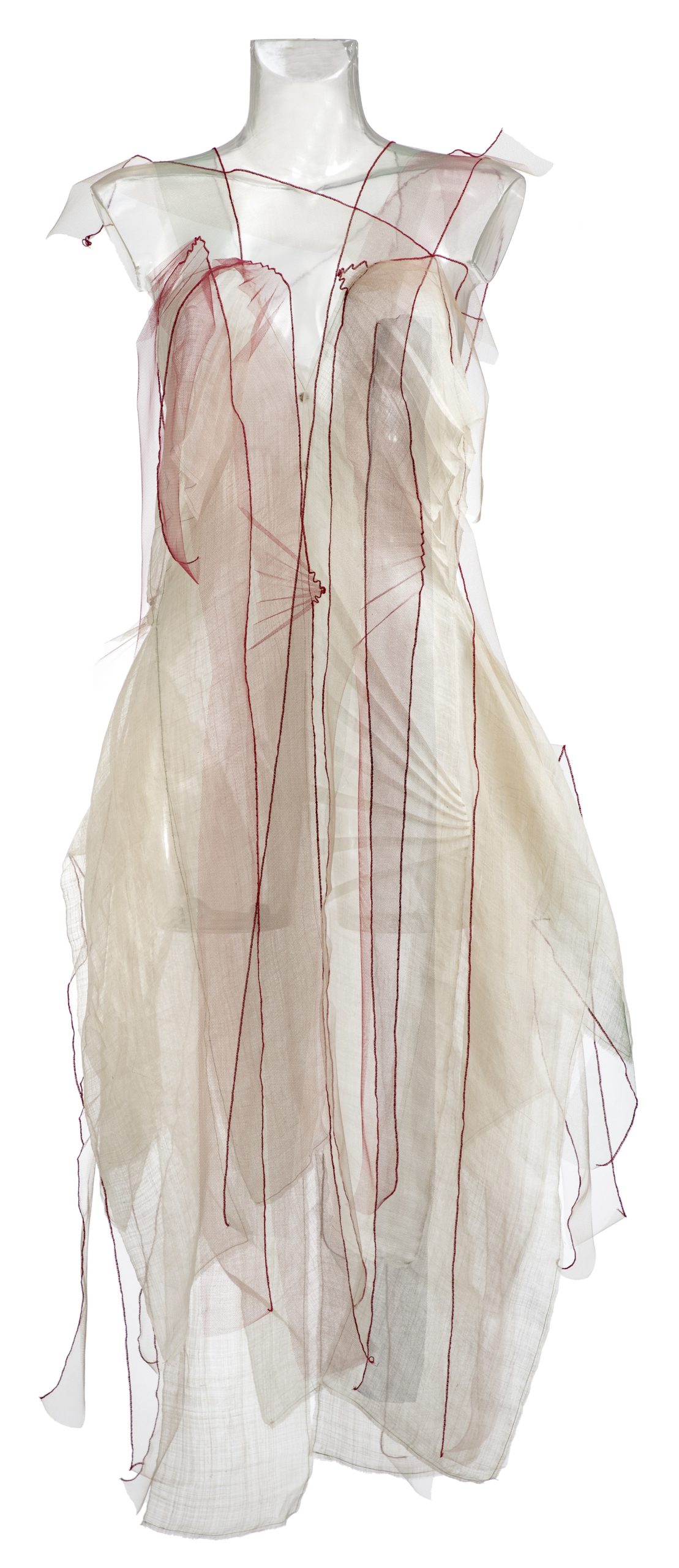Anne Damgaard’s “Glass,” 2018, pleated hemp & nylon tulle. (Image courtesy of the artist)
