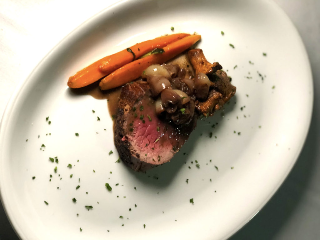 Fourth Course: Porcini and Wild Fennel Rubbed Buffalo Tenderloin (Photo by Shannon Smith)