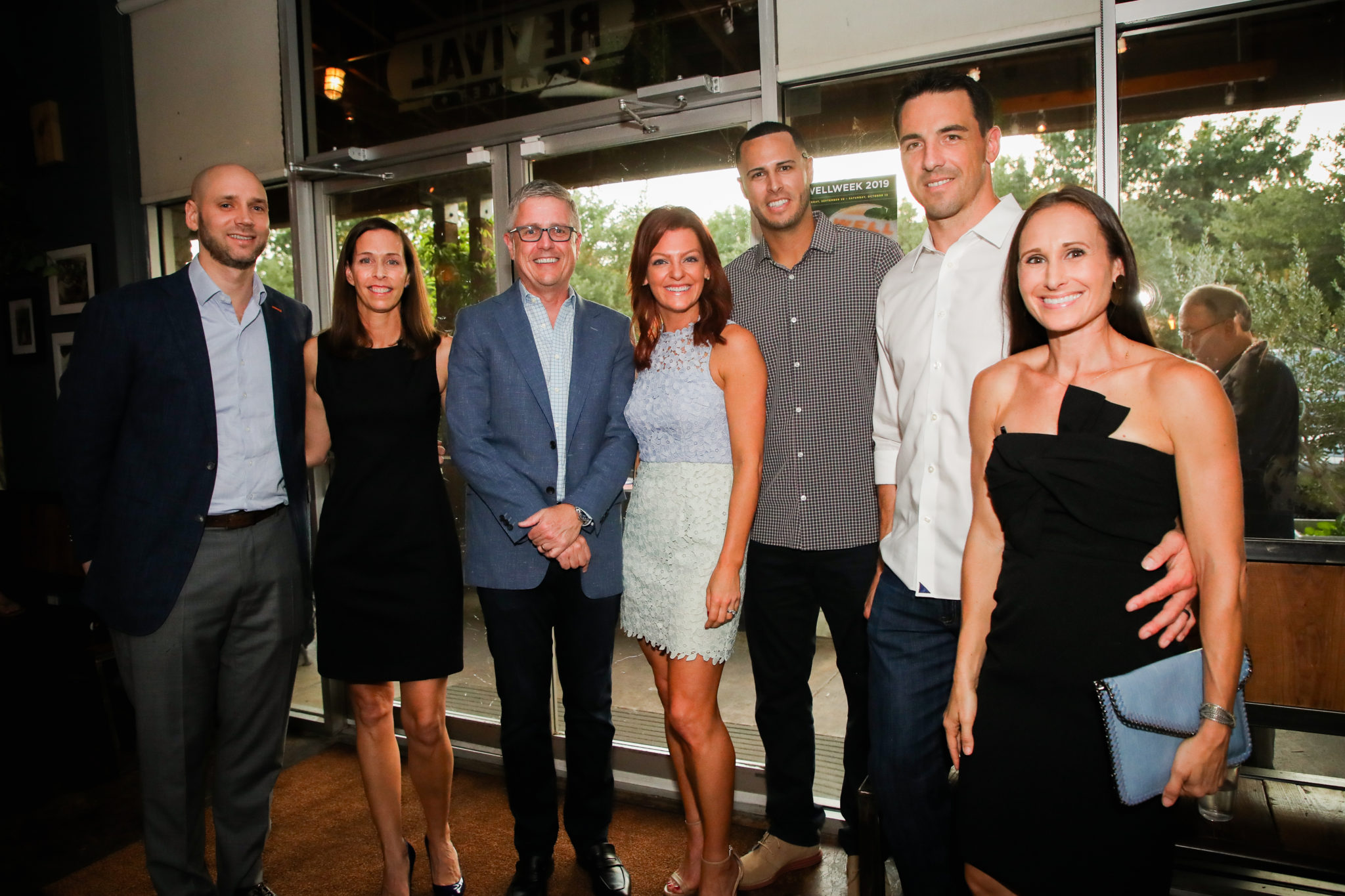 Jared Crane, Gina and Jeff Luhnow, Julia Morales, Matt Clark, Brian Bogusevic, Kelley Bogusevic (Photo by Alex Bierens de Haan )