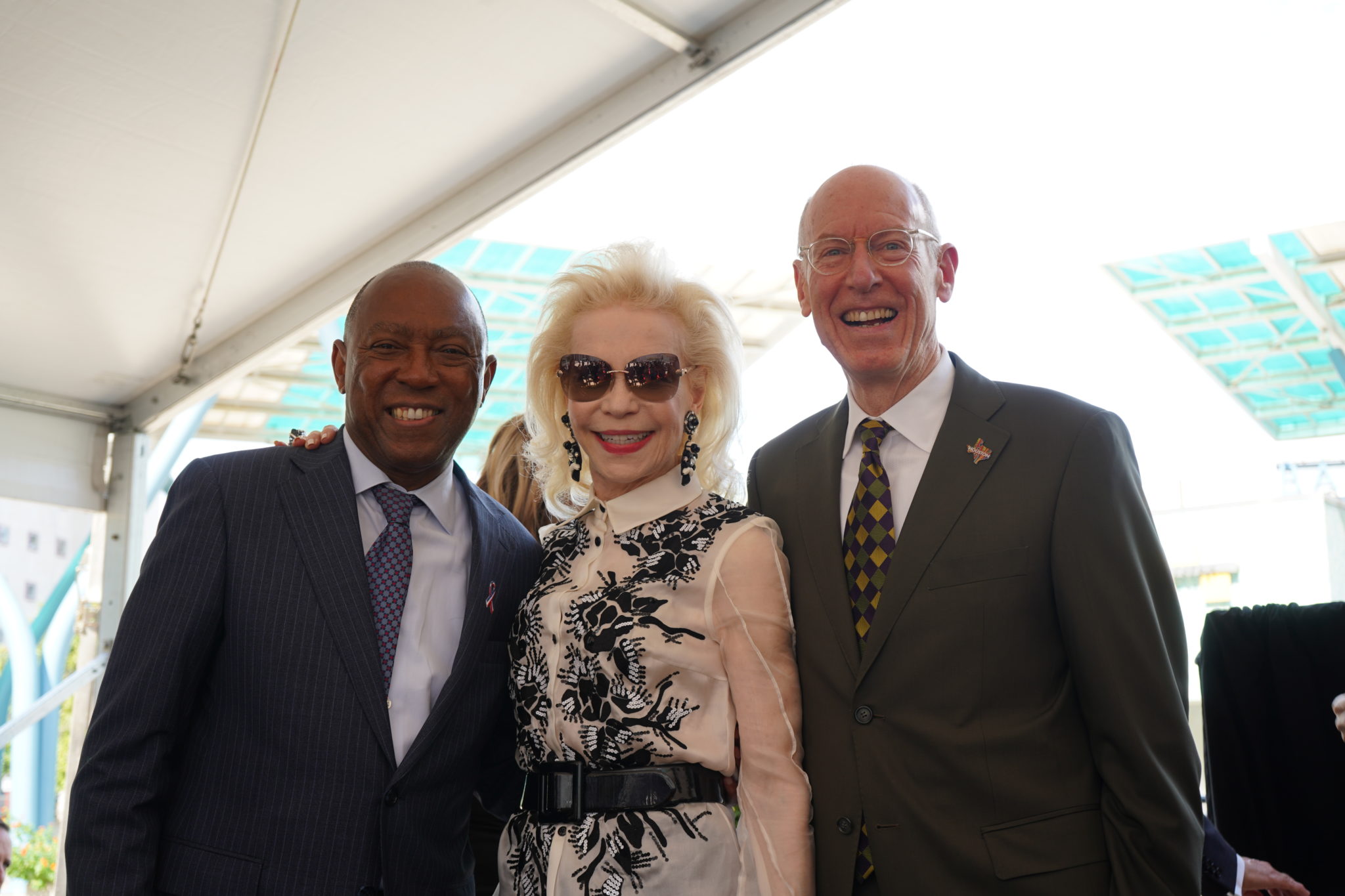 Lynn Wyatt with Mayor Sylvester Turner and David Mincberg