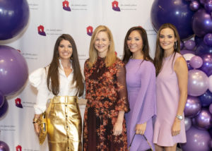 Co-chairs Marjon Henderson, Samantha Wortley, and Marisa Howard with keynote speaker Laura Linney at the Texas Trailblazer Awards Luncheon