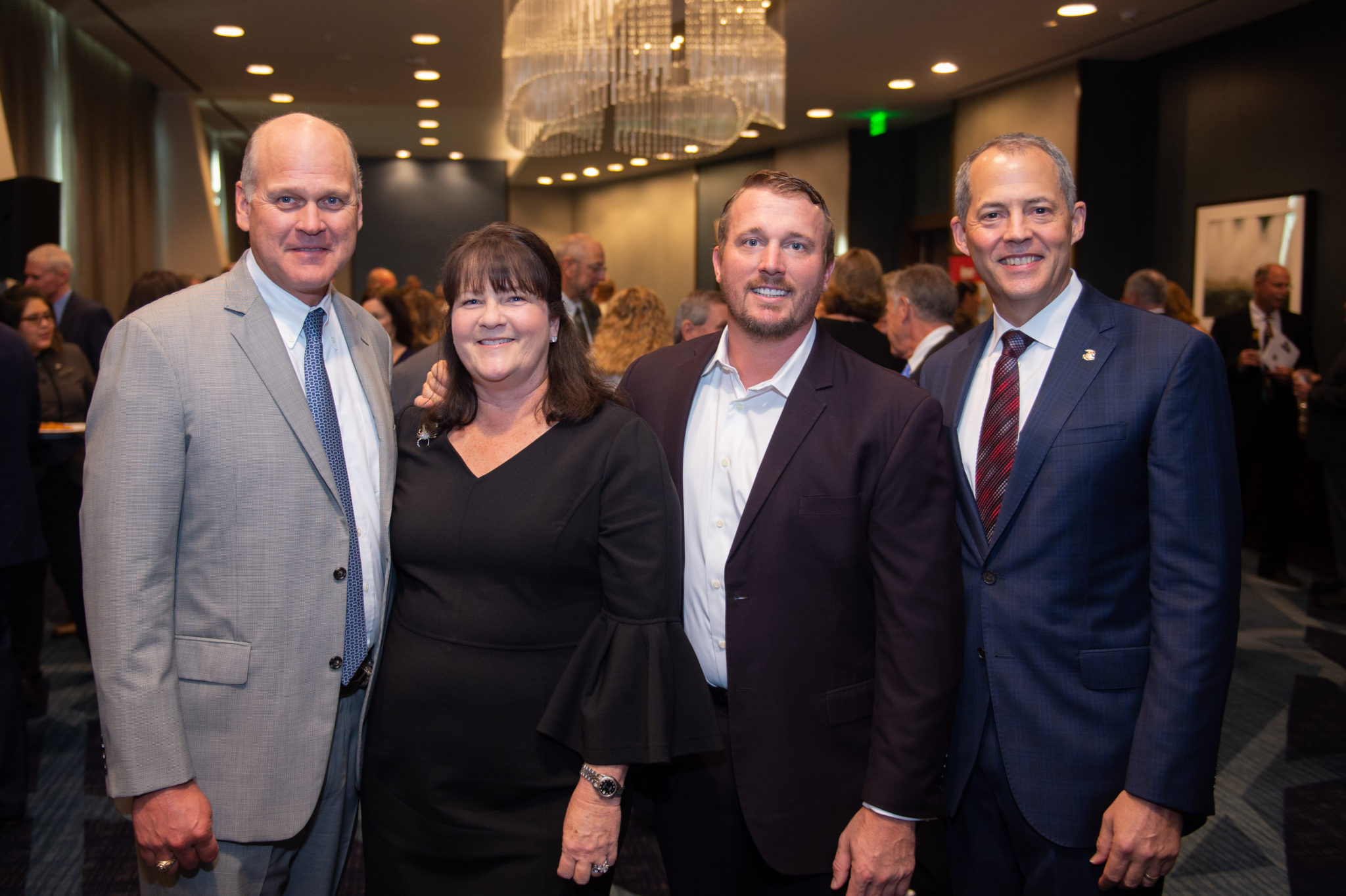 Marine Corps Scholarship Fund Dinner, Honorees William & Kelly Von Gonten, honoree Sgt. Dakota Meyer USMC, and MCSF president and CEO Lt.Gen. Robert Ruark USMC (Ret.) (Photo by Wilson Parish)