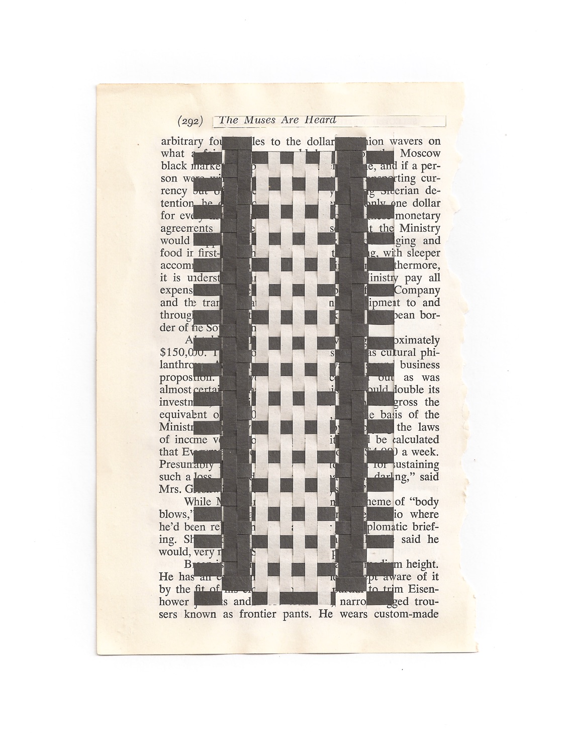 Cristina Velásquez’s “Translations,” 2018, book pages. (Image courtesy of the artist)