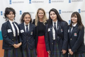 Lynn McBee with Selena Morales, Penelope Huff, Priscilla Trejo and Brianna Navarro