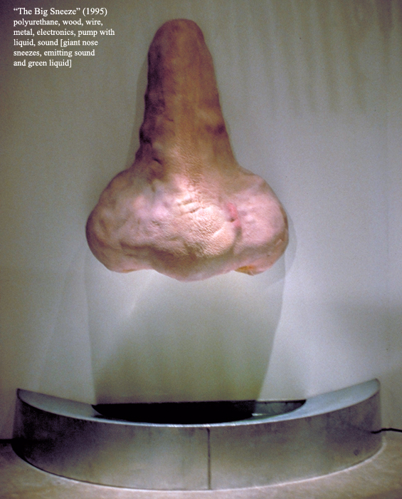 One of this writer’s favorite Art Guys’ creations, “The Big Sneeze,” 1995, was included in their CAMH survey from that year. It featured an elaborate sneezing mechanism and was both ridiculous and endearing. (Courtesy The Art Guys)