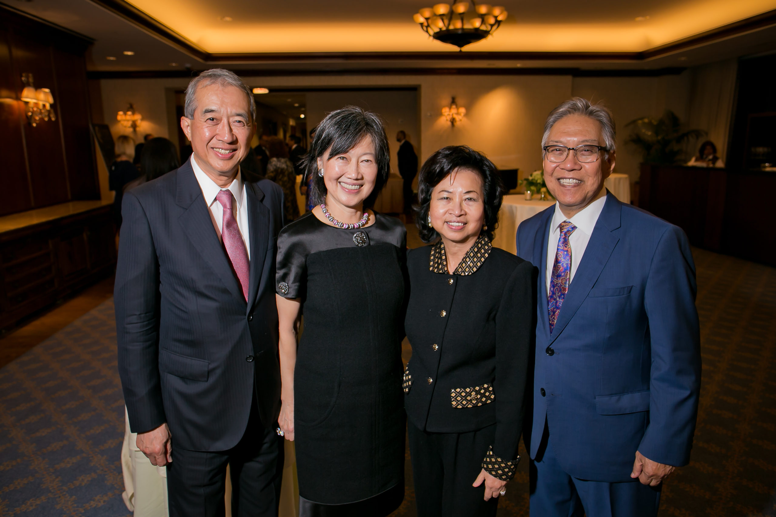 Albert & Anne Chao, Sylvia & Gordon Quan at Asia Society Texas Centers Huffington Award Dinner (Photo by Morris Malakoff)
