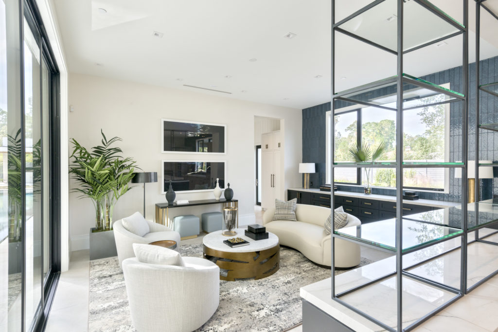 Carpets, pillows and upholstery throughout the mansion were custom. (Photo by Jeff Myers Photography)