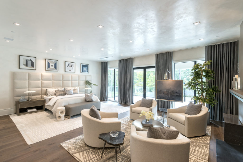 The master bedroom suite was fully furnished at a retail expense of $81,290.  (Photo by Jeff Myers Photography)