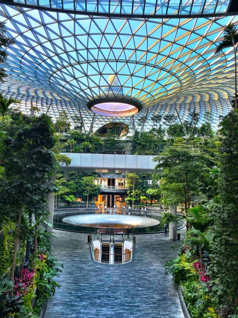 The Jewel Terminal at Singapore’s Changi airport boasts the world’s highest indoor waterfall.