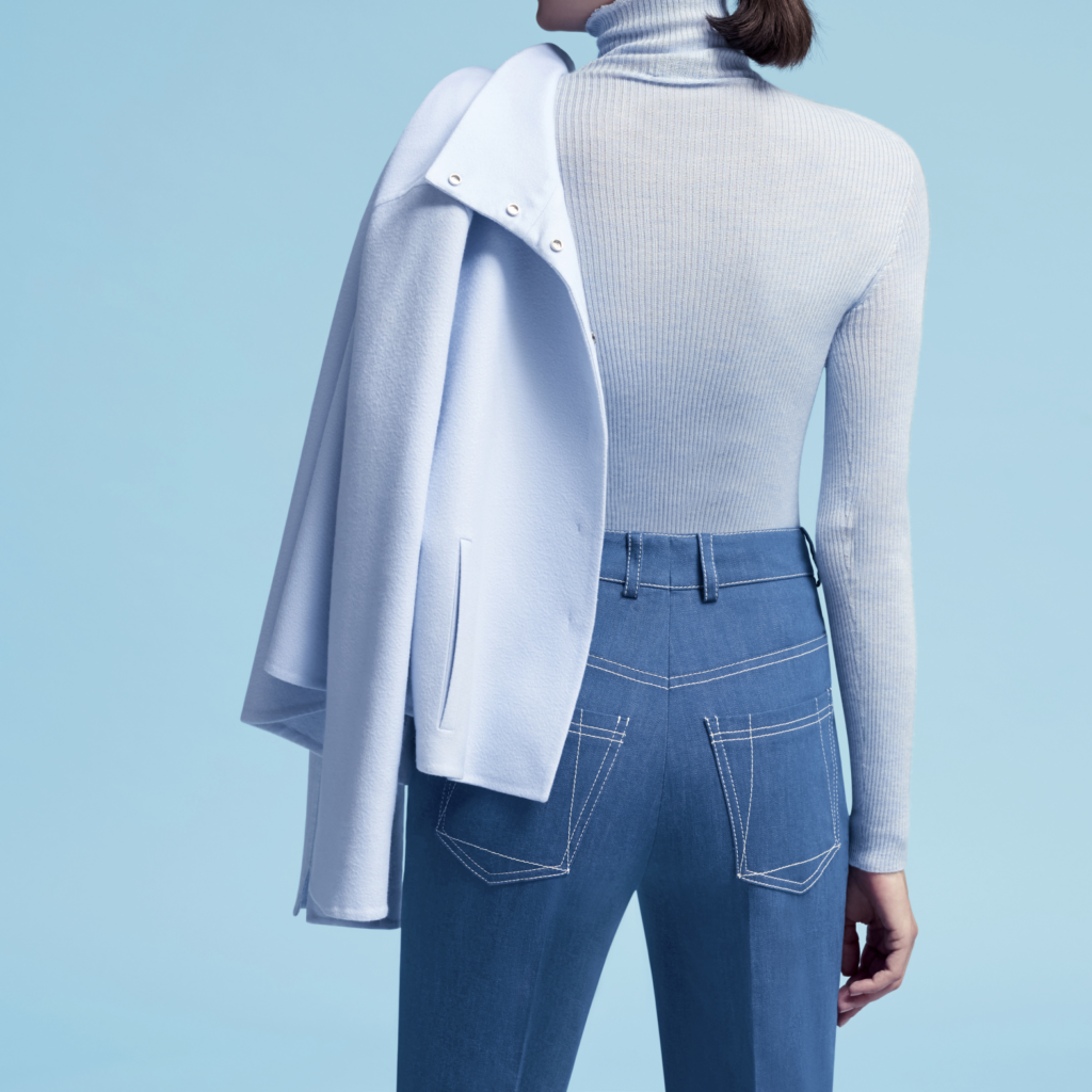 Cashmere is woven throughout the Akris 2020 Resort Collection.