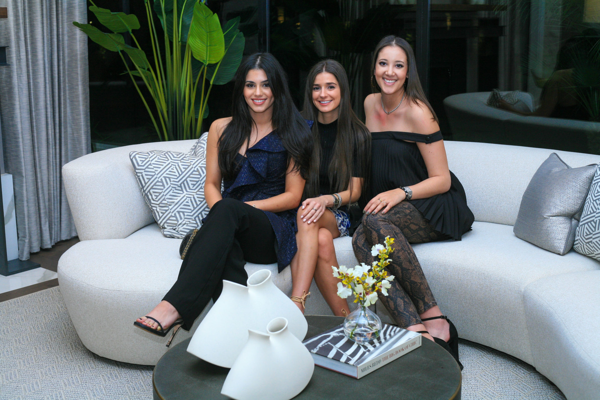 Ferrari Festival kick-off, Nadia Ross, Natasha Henderson, Alexis Guillory (Photo by Courtesy Brightcatch Media)