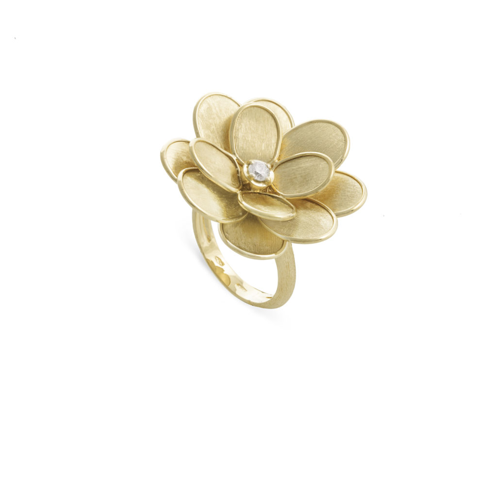 Marco Bicego 18K yellow gold Petali flower diamond ring, $2,930.

