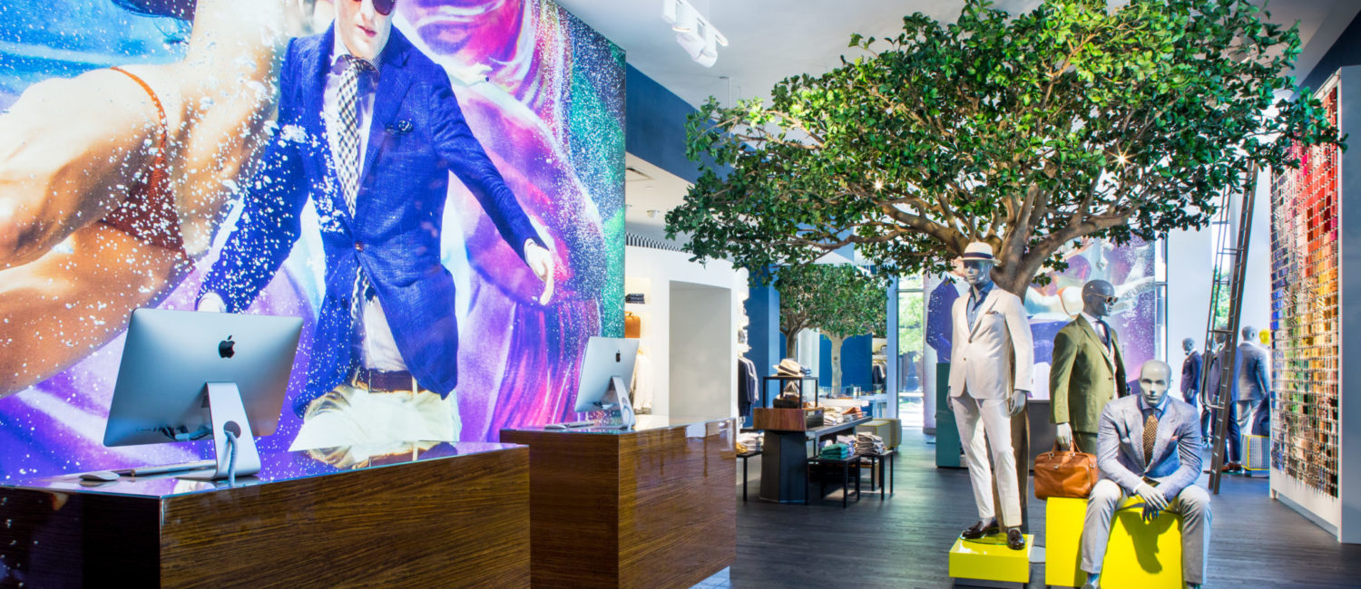 The modern interior of Suitsupply Dallas (Photo by Suitsupply)