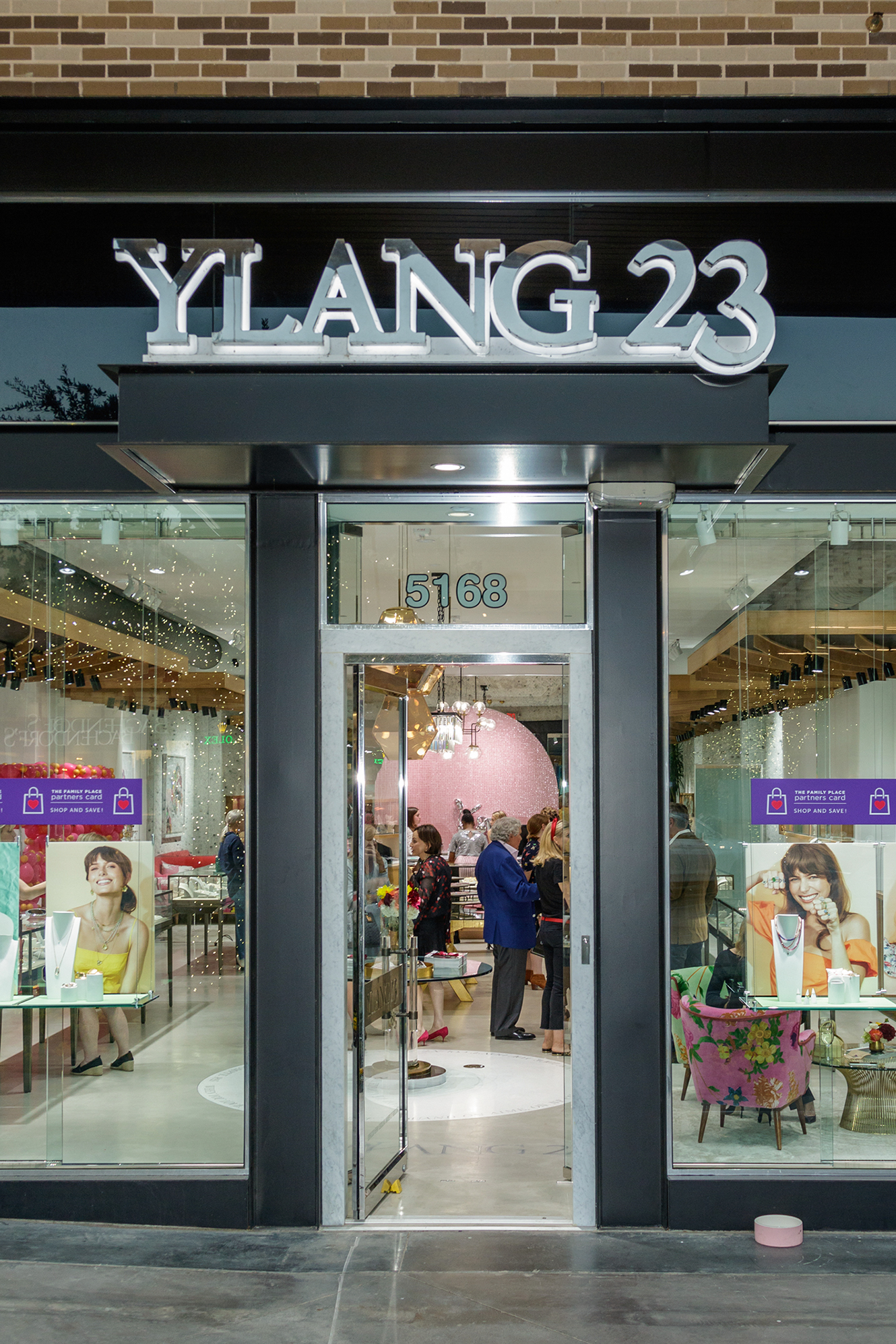 Ylang23’s The Shops at Clearfork glittering facade. (Photo by William Neal)