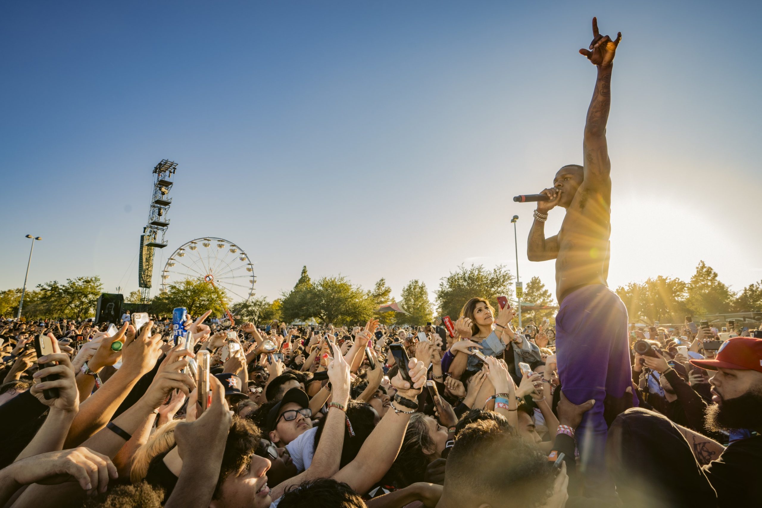 North Carolina rapper DaBaby brought da heat early. (Photo by Greg Noire)