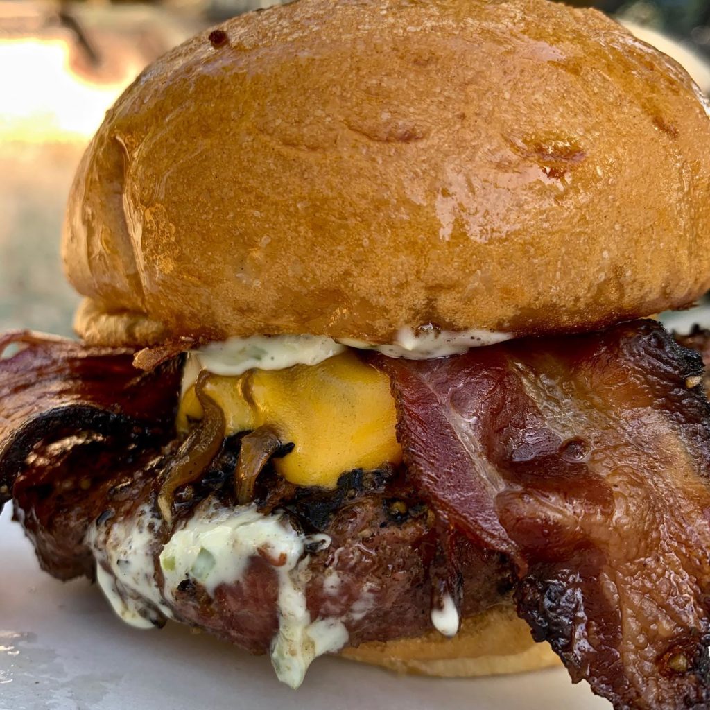 The patties are meaty and tender, placed lovingly between potato buns. 