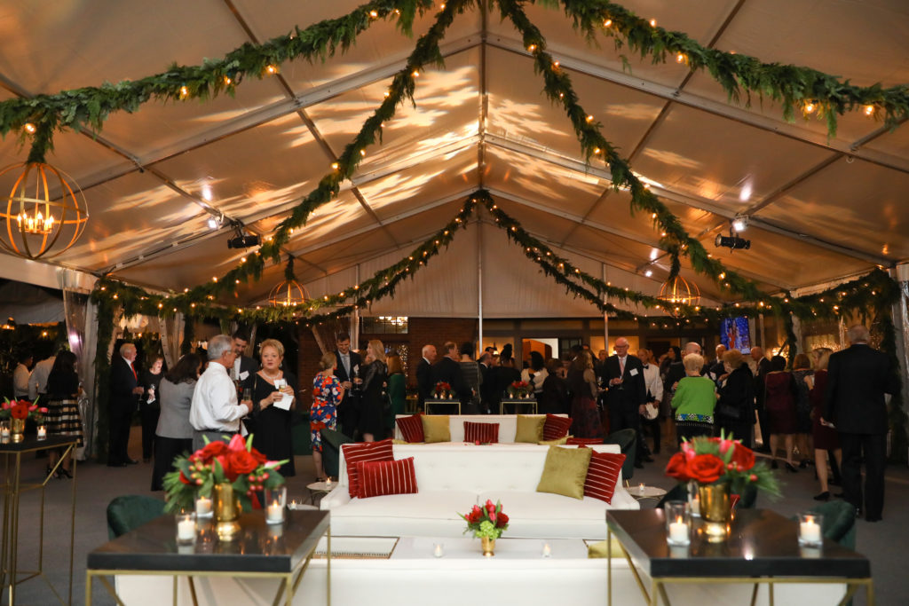 The party tent set up for Texas Children's Hospital's Ambassadors holiday party (Photo by Johnny Than)