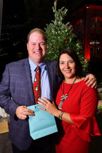 Karen and Peter Brohn with the Tiffany ring at the M.D. Anderson Santa’s Elves Party at the home of Paige and Tilman Fertitta Thursday Dec. 05, 2019.(Dave Rossman photo) (Photo by Dave Rossman)