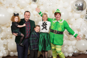 Terry & Amanda Boffone with their children and Buddy The Elf (Photo by 713 Photography)