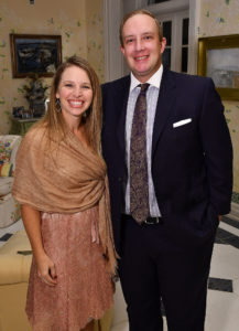 Amy and Kyle McCully at the “A Celebration of Reading 2020 Author Announcement and Holiday Party” at the home of Susan Sarofim Thursday Dec. 12, 2019.(Dave Rossman photo) (Photo by Dave Rossman)
