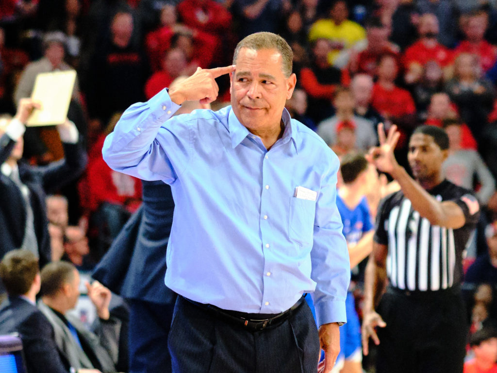 UH coach Kelvin Sampson isn't one to hide his emotions. (Photo by F. Carter Smith)