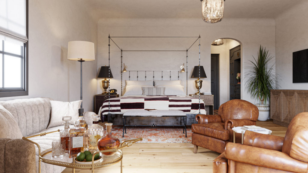 Commodore Perry Estate junior suites exemplify sophisticated luxury. (Photo by Commodore Perry Estate/Auberge Resorts Collection)