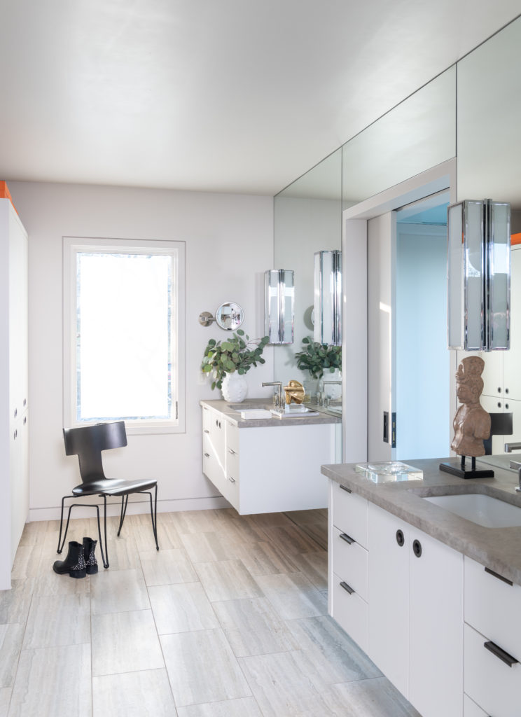 The master bath represents a complete remodeling.