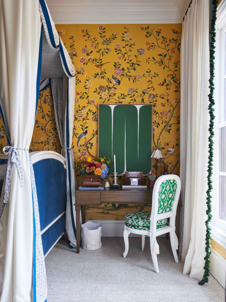 Guest bedroom designed by Dina Bandman Interiors. (Photo by Stephen Karlisch)