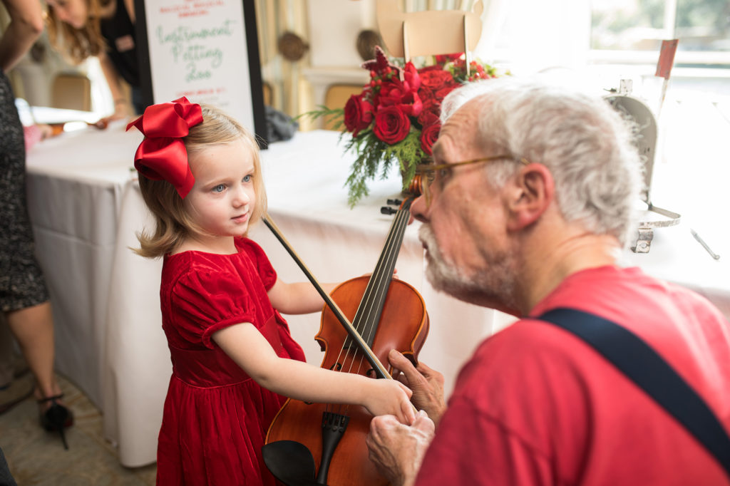An up-close-and-personal violin moment at the Houston Symphony's Magical Musical Morning. (Photo by Leah Wilson)