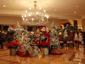 Santa’s Sleigh in Lobby (Photo courtesy The Houstonian Hotel, Club & Spa)