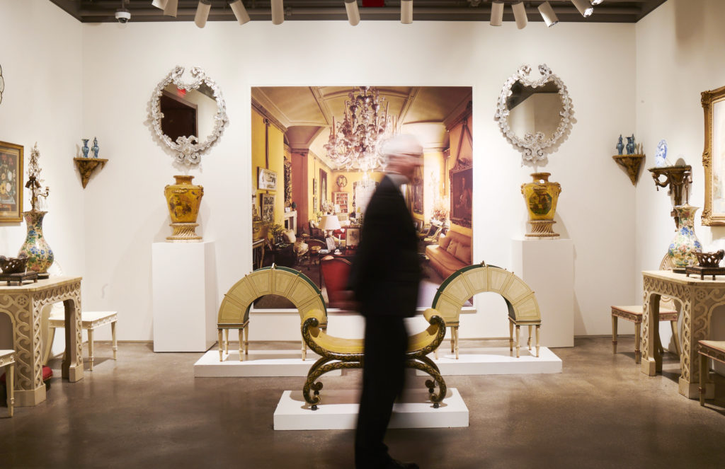 A Buatta admirer takes in the extensive exhibition. (Photo by Gabby Jones)