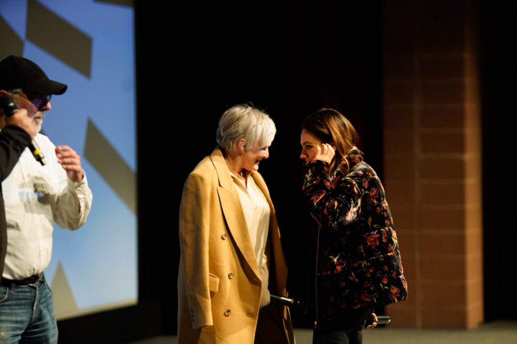 Actors Glenn Close and Mila Kunis at the World Premiere of <i>Four Good Days</i> by Rodrigo Garcia, an official selection of the Premieres program at the 2020 Sundance Film Festival. © 2020 Sundance Institute | photo by Miguel Mendoza.