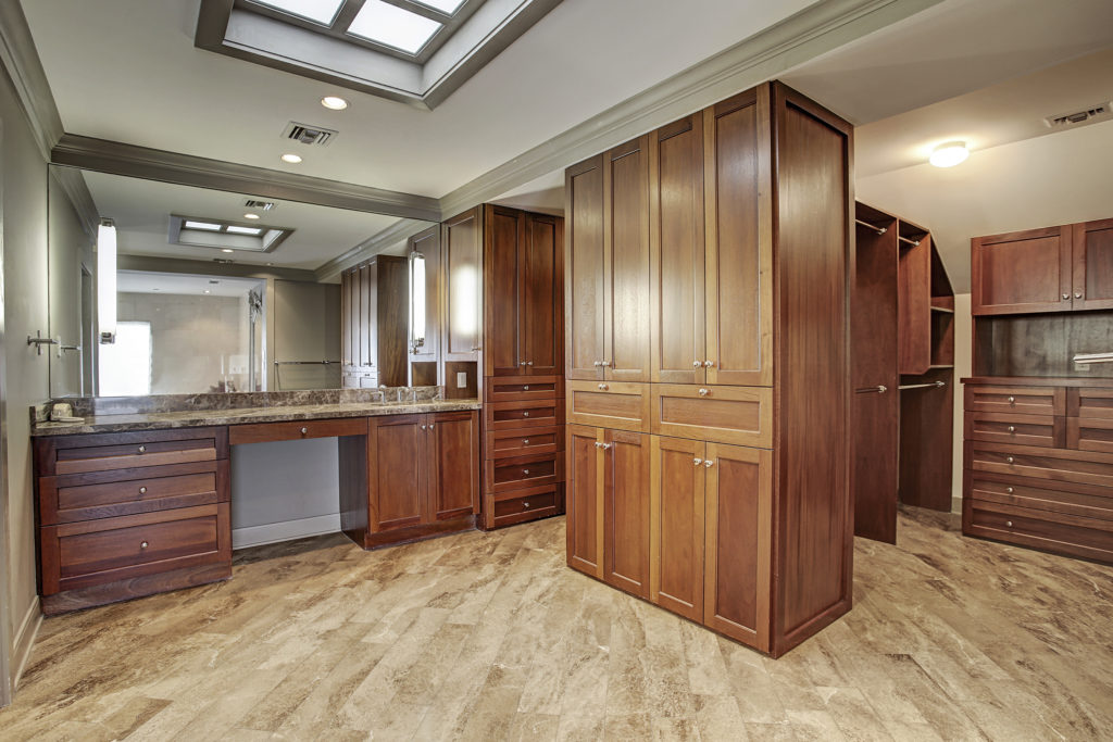 His master closet is all man in this home at 3739 Knollwood in River Oaks. Compass' Laura Sweeney has the listing.