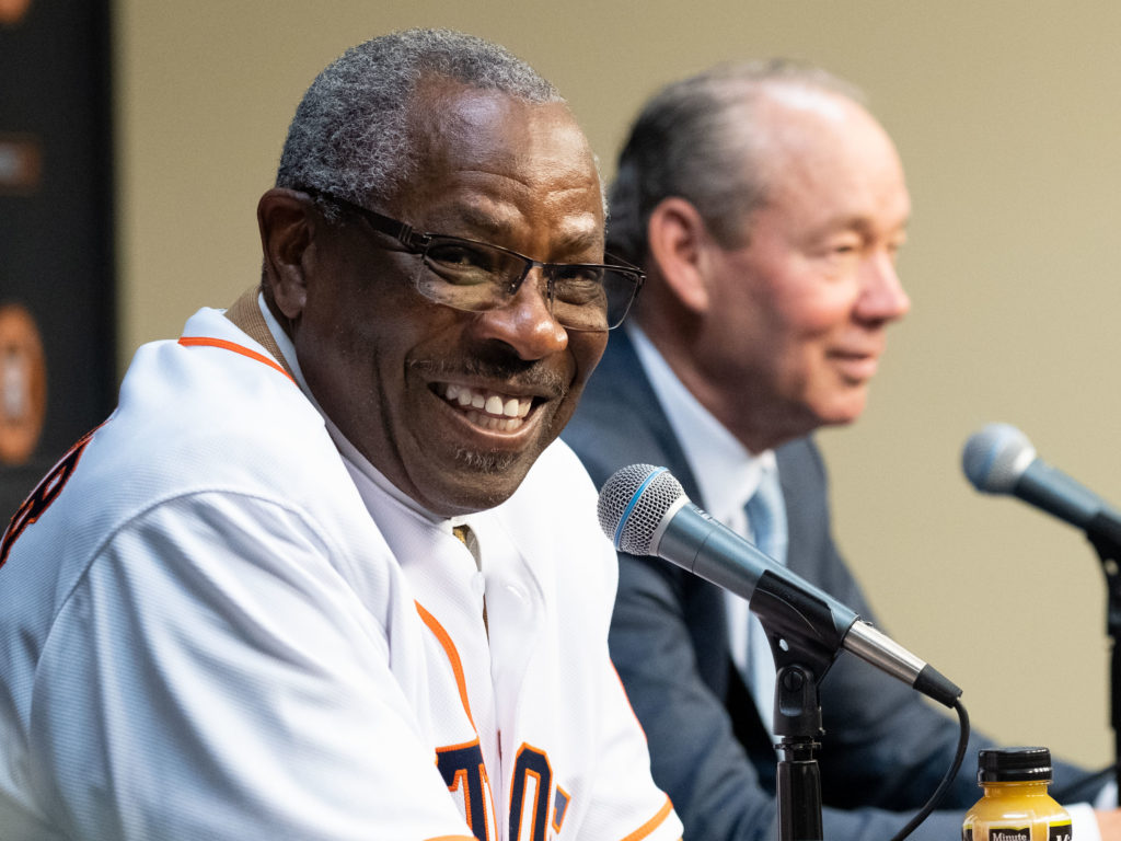 The 70-year-old Dusty Baker joked about his 20-year-old son Darren keeps him young. (Photo by F. Carter Smith) 