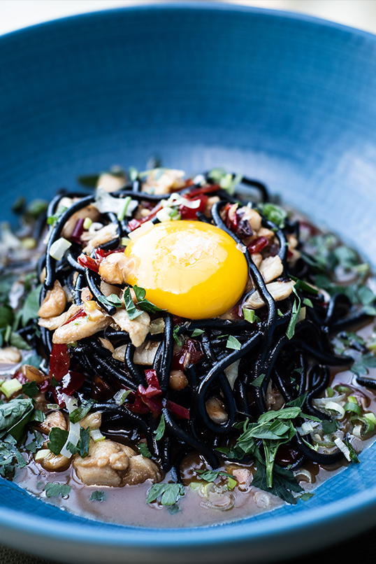 The squid ink spaghetti is a popular dish. Courtesy of Foxyco